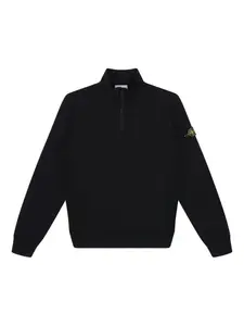Толстовка с логотипом Stone Island Junior, черный