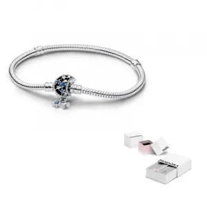 Pandora Браслеты из стерлингового серебра 925 пробы со стеклом и синтетическим фианитом unisex silver