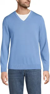 Толстовка Lands' End Fine Gauge Cotton с V-образным вырезом