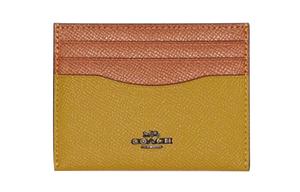 Кошелек для карт кожаный кошелек для монет держатель карт женский коричневый и льняной желтый COACH, Set (Bag+Dust Bag)