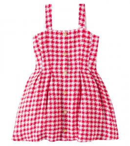 Твидовое платье Balmain Kids, white/Red