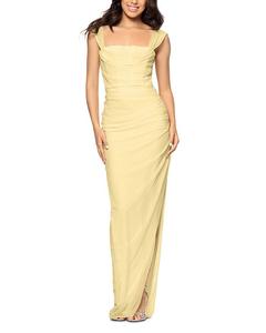 Платье из сетчатой ткани с рюшами AQUA, желтый