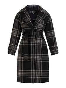 Женское пальто в черную клетку faina