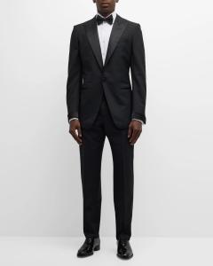 Мужской шерстяной смокинг с острыми лацканами TOM FORD, цвет Black