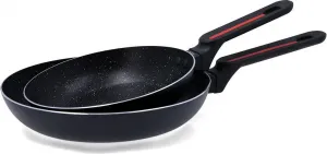 Сковорода Quid Tentacion, черная, металлическая, штампованная, алюминиевая, Ø 24 см, Ø 20 см (2 шт.) QUID