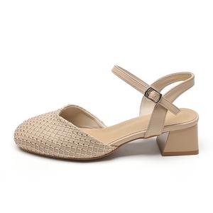 ZHR Женские туфли на платформе с массивным каблуком 4 см абрикос, цвет Apricot