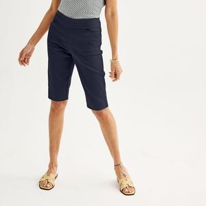 Женские эластичные брюки-скиммеры со средней посадкой Croft & Barrow Effortless, цвет Genuine Navy