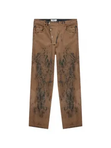 Джинсы с принтом MSGM, коричневый
