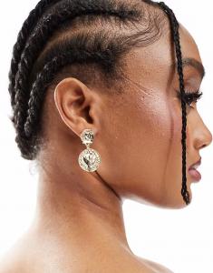 Серьги с подвесками в виде монет из золота Pieces