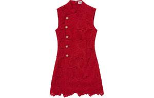 Женское бордовое платье без рукавов Self portrait Self-portrait, бордовый