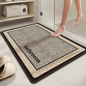 Dajiang Ковер 60х90 см для ванной комнаты, нескользящий, влаговпитывающий, из диатомита, быстросохнущий, 3 мм