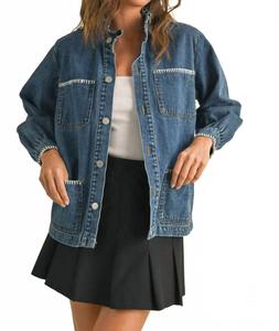 Куртка Stitched Jacket In Denim Miou Muse, Denim