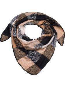 Клетчатый треугольный шарф светло-коричневого, черного и белого цветов. styleBREAKER