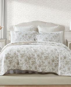Комплект из двух двусторонних хлопковых стеганых одеял walled garden, размер twin. Laura Ashley, Mocha