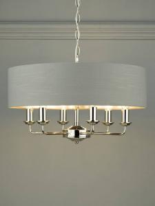 Потолочный светильник Sorrento с 6 плафонами Laura Ashley, Polished Nickel/Charcoal