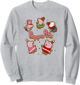 Толстовка с изображением имбирных пряников из мультфильма «Свинка Пеппа» на Рождество, серая Peppa Pig