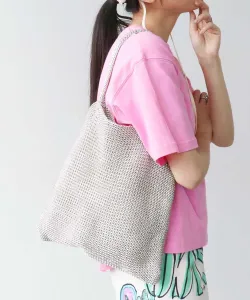 Вязаная сумка из пряжи Three Four Time/Lame, цвет Silver