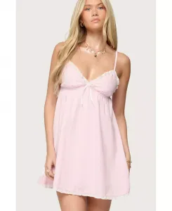 Женское мини-платье в тонкую полоску Danira Babydoll Edikted, розовый