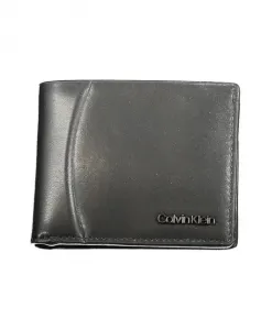 Черный кожаный кошелек с защитой от RFID-сканирования. Calvin Klein, черный