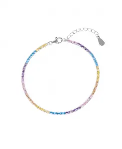 Теннисный браслет из стерлингового серебра пастельных тонов Spero London, silver