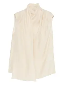 Блузка с пришитым шарфом Toteme, молочно-белый