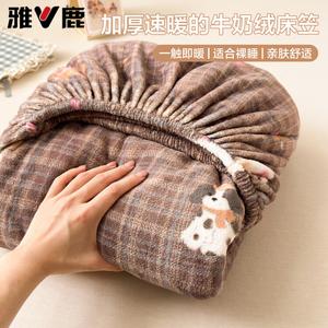 Yalu Комплект постельного белья из 3 предметов (простыня на резинке 150х200 см, 2 наволочки), вельвет, дизайн British Bulldog