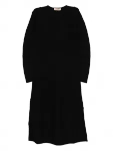 Платье миди с V-образным вырезом TWINSET, черный