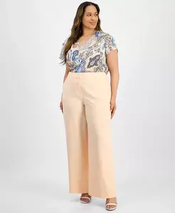 Широкие брюки Plus Size Tahari ASL, розовый