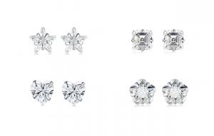 West Island Серьги-гвоздики S999 Silver Four Claw