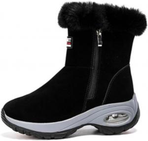 Женские резиновые сапоги Y2K, зимние, теплые, с меховой подкладкой, водонепроницаемые, на шнуровке, утепленные, уличная мода гот, эмо, гранж, панк, милые, для EDM фестивалей, концертов, вечеринок, клуба, Рождества и Нового года Zenrave, Black