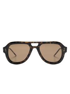 Thom Browne Eyewear солнцезащитные очки-пилоты, коричневый