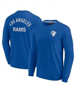 Мужская и женская супермягкая футболка Royal Los Angeles Rams с длинным рукавом Fanatics Signature