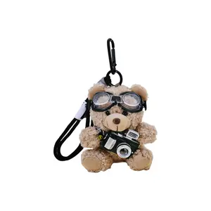 Креативная мерцающая камера плюшевый мишка брелок кукла подвеска высота 11см MDH