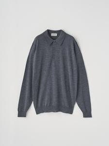 Вязаная рубашка-поло с длинными рукавами | KNOLL | 30G, современный крой