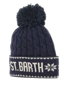 Вязаная шапка с помпоном Wilhelm Mc2 Saint Barth, синий