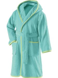 Erwin Müller Детский банный халат из махровой ткани с капюшоном, мятного цвета