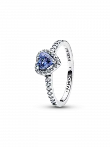 Сверкающее кольцо в форме сердца Pandora, серебро 925 пробы
