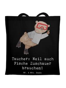 Mr. & Mrs. Panda Сумка-шоппер для зрителей дайвинга с надписью черного цвета