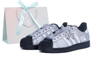 Adidas Originals Superstar 2 устойчивые к истиранию низкие кроссовки для скейтбординга unisex silver