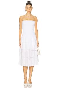 Рубчатое хлопковое миди-платье Weworewhat, white multi