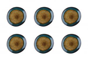 Тарелки «Исландия», диаметр 20,5 см, набор из 6 штук, «Суша и море» Björn, коричневый