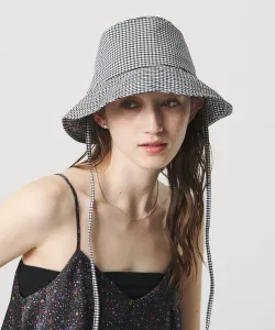 Шляпа в клетку «Гингем» с защитой от ультрафиолета United Arrows, цвет Black