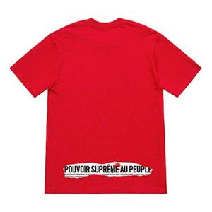 Футболка ss19 headline tee red slogan logo short sleeve Supreme, красный