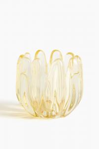 Подсвечник H&M Glass Holder For Tealighty, 9 см, желтый