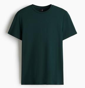 Футболка H&M Slim Fit, темно-зеленый