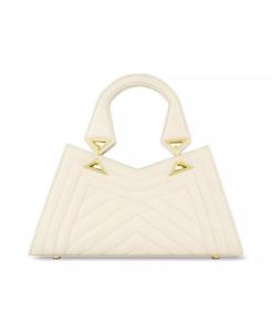 Стеганая угловатая сумка из кожи напа Mac Duggal, бежевый