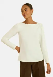 Топ с длинными рукавами и фестончатой спинкой, прямого кроя. Love & Roses, Ivory