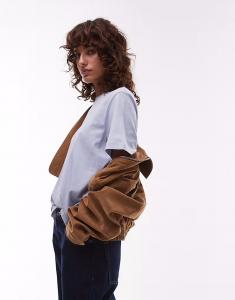 Футболка с короткими рукавами и принтом «& Other Stories» в синем меланжевом цвете