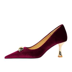 QITUMAUL Фиолетовые женские туфли на тонком каблуке 7 см, цвет Purple[Heel Height 7cm]