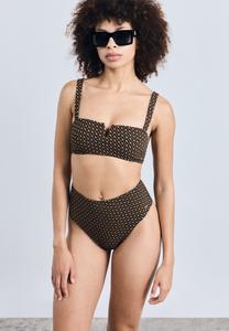 Топ бикини BOSS MONOGRAM BANDEAU, Black/Multi-Coloured/Black